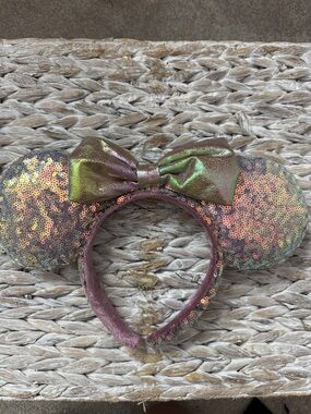 Iridescent Pink Sequin Mouse Ear Headband